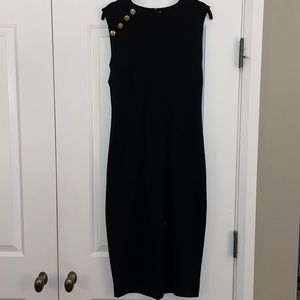 Zara Black Sleeveless Shift Dress Size Large